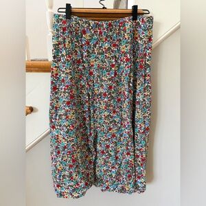 LOFT Maxi Skirt in Red, Blue, Yellow and Green Floral